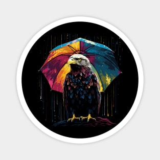 Eagle Rainy Day With Umbrella Magnet